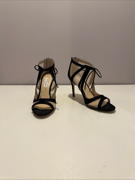 Nina Shoes - Nina Black Strappy Lace-Up Stiletto Sandals
